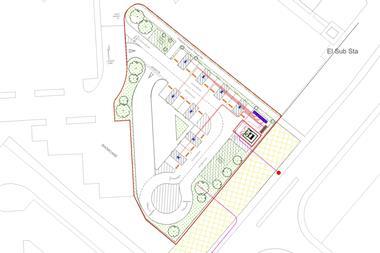 Site plans for Osprey's 16-charger Paisley hub