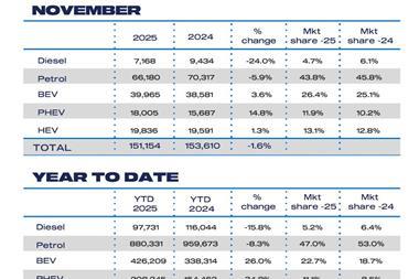 Nov Fuel 2025 and YTD cars