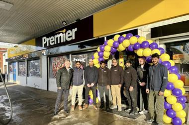 David Hobson, Certas Energy Area Business Manager (far left), and Nithu Tharmalingam, owner of Gulf Flush Filling Station (second from left), with the site’s team at the grand re-opening