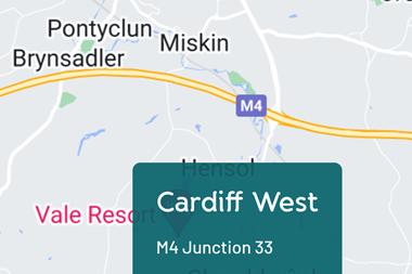 Cardiff West sign