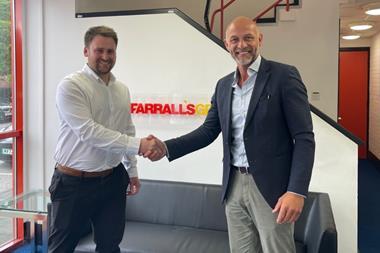 Farrall’s Managing Director, Matthew Farrall with John McLeister, Chief Commercial Officer, HVS.