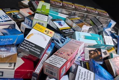 Illicit cigarettes discovered by PML - credit to PML