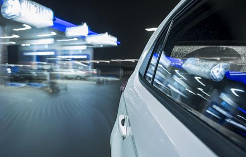 getty EV leaving forecourt