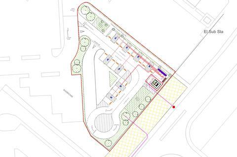 Site plans for Osprey's 16-charger Paisley hub