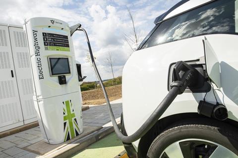 Electric Highway EV charger in use