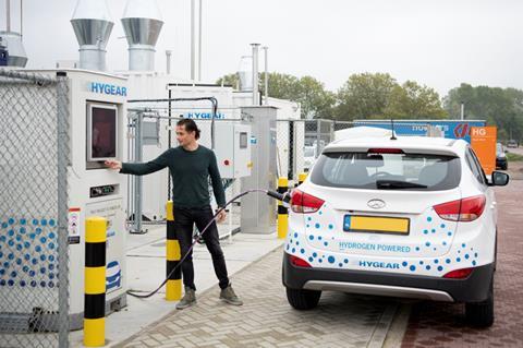 A Haskel HyGear hydrogen refuelling station in The Netherlands