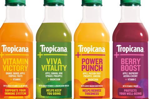 Tropicana Plus 750ml range