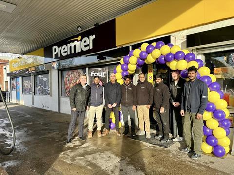 David Hobson, Certas Energy Area Business Manager (far left), and Nithu Tharmalingam, owner of Gulf Flush Filling Station (second from left), with the site’s team at the grand re-opening