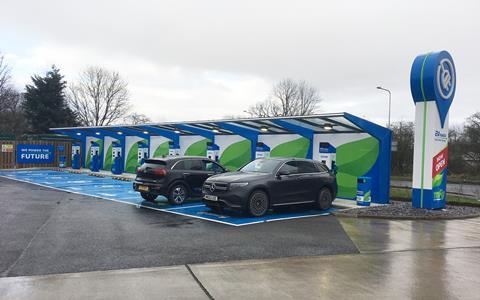 FT - MFGs latest ultra-rapid electric vehicle chargers - installed by Premier Forecourts and Construction in Wigan