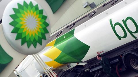 BP logo and lorry