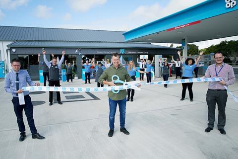 Rugby referee Nigel Owens officially opens the store.