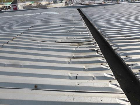 Dented roof sheets