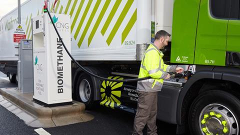 CNG Fuels refuelling Waitrose lorry