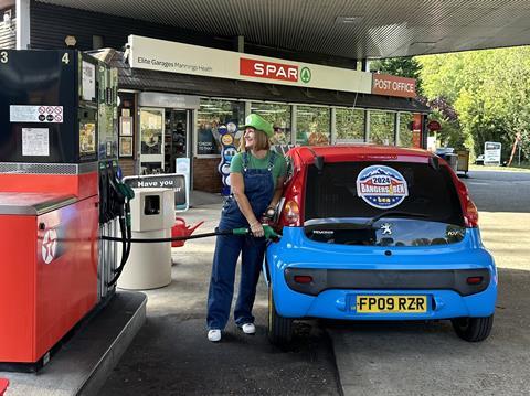 Filling up at Elite Garages Texaco in Horsham