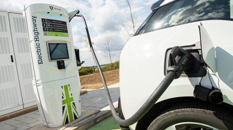 Electric Highway EV charger in use