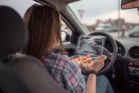 Getty eating in car