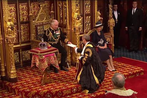Prince Charles delivering the Queens Speech 2022