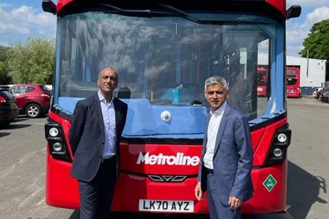London mayor Sadiq Khan & Wrightbus CEO, Buta Atwal