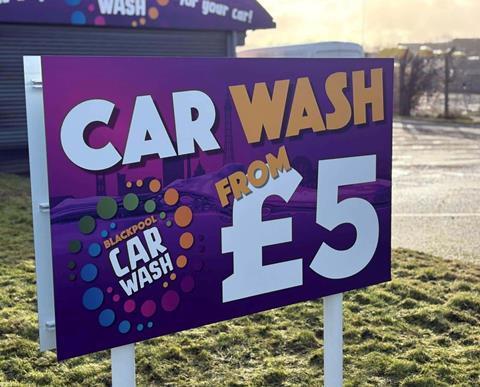Penny blackpool car wash sign
