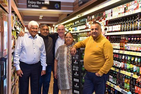 Cheema family_COVENTRY_COSTCUTTER_-From left to right Malcolm Cheema, Pinda Cheema, Jamie Davison, Business Development Director, Bestway Retail, Baljit Cheema and Paul Cheema.22