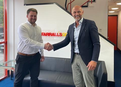 Farrall’s Managing Director, Matthew Farrall with John McLeister, Chief Commercial Officer, HVS.