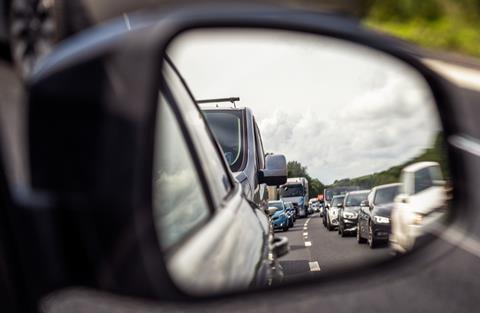 Motorway traffic jam